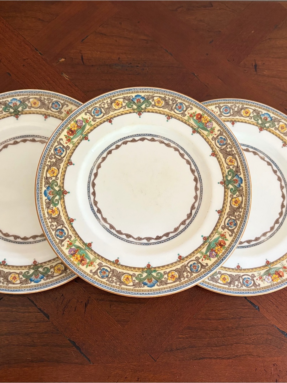 Vintage Plymouth pattern by Minton Salad or Lunch Plates set of 3, England 1925